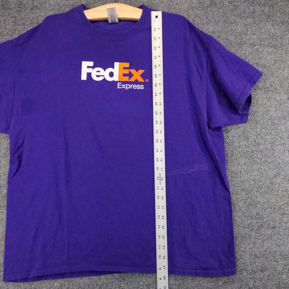 FedEx Express Employee Uniform T Shirt Mens Size XL Purple Graphic Logo - Picture 4 of 15